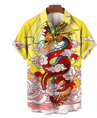 Men's Short Sleeve Shirt Top 3D Digital Printing